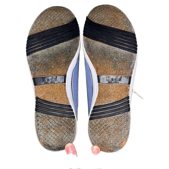 Keds Womens Chambray Lace Up Sneakers Size 6.5 Light Blue Adorable! - Picture 5 of 10